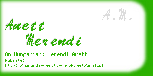 anett merendi business card